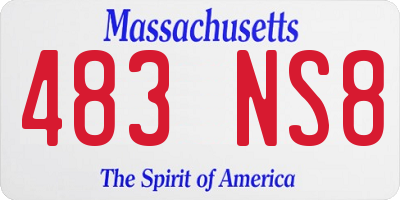 MA license plate 483NS8