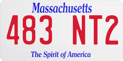 MA license plate 483NT2