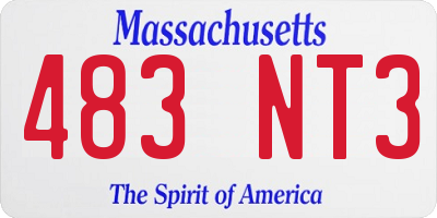 MA license plate 483NT3