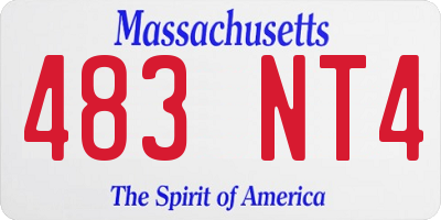 MA license plate 483NT4