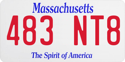 MA license plate 483NT8