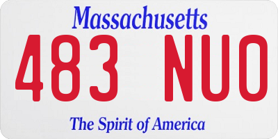 MA license plate 483NU0