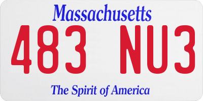MA license plate 483NU3