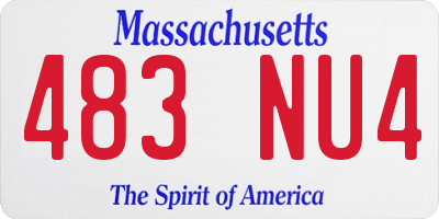MA license plate 483NU4