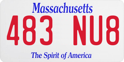 MA license plate 483NU8