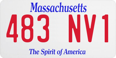 MA license plate 483NV1