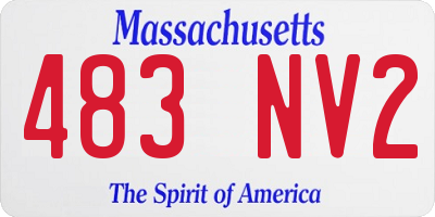MA license plate 483NV2