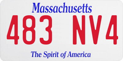 MA license plate 483NV4