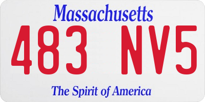 MA license plate 483NV5