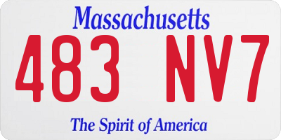 MA license plate 483NV7