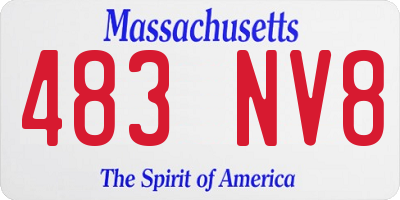 MA license plate 483NV8