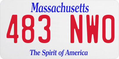 MA license plate 483NW0