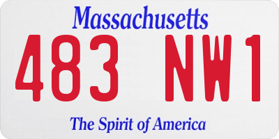 MA license plate 483NW1