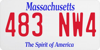 MA license plate 483NW4