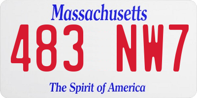 MA license plate 483NW7