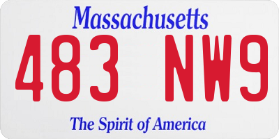 MA license plate 483NW9