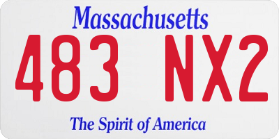 MA license plate 483NX2