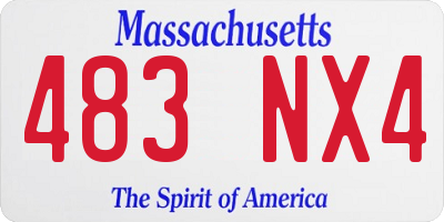 MA license plate 483NX4