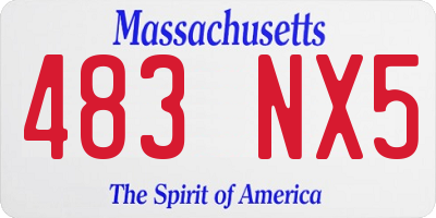 MA license plate 483NX5