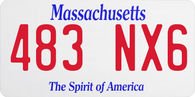 MA license plate 483NX6