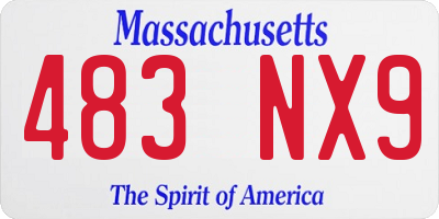MA license plate 483NX9
