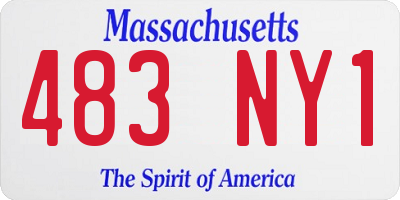 MA license plate 483NY1