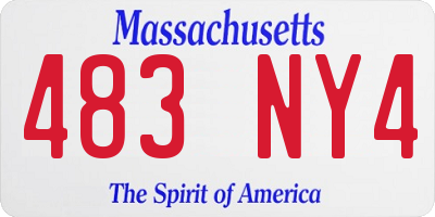 MA license plate 483NY4