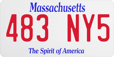 MA license plate 483NY5