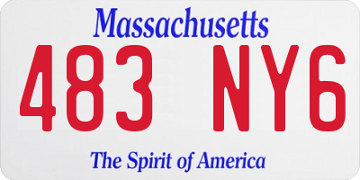 MA license plate 483NY6