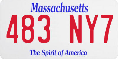 MA license plate 483NY7