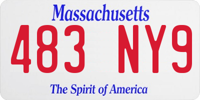 MA license plate 483NY9