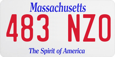 MA license plate 483NZ0