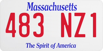 MA license plate 483NZ1