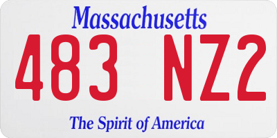 MA license plate 483NZ2