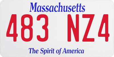 MA license plate 483NZ4