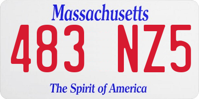 MA license plate 483NZ5