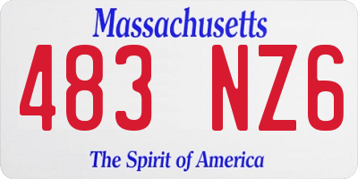MA license plate 483NZ6
