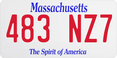MA license plate 483NZ7