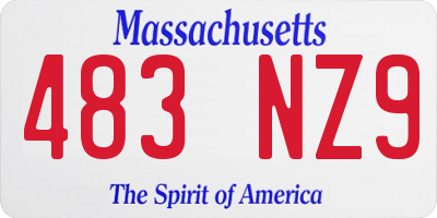 MA license plate 483NZ9
