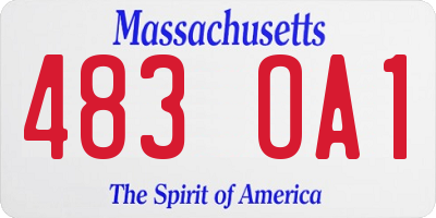 MA license plate 483OA1