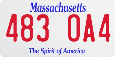 MA license plate 483OA4
