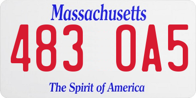 MA license plate 483OA5