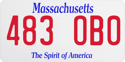 MA license plate 483OB0