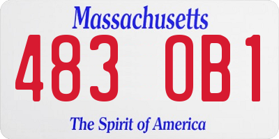MA license plate 483OB1