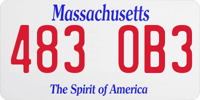 MA license plate 483OB3