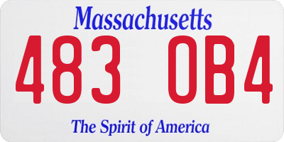 MA license plate 483OB4