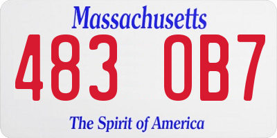 MA license plate 483OB7