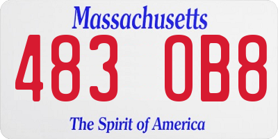 MA license plate 483OB8