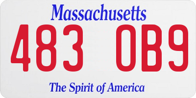 MA license plate 483OB9