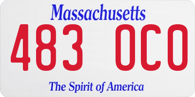 MA license plate 483OC0